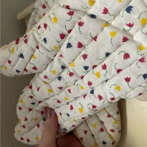 Vintage Quilted Potholders Kitchen Decor wFloral Pattern Final Sale
